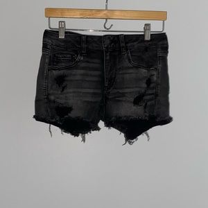 American Eagle Black Midi Shorts
